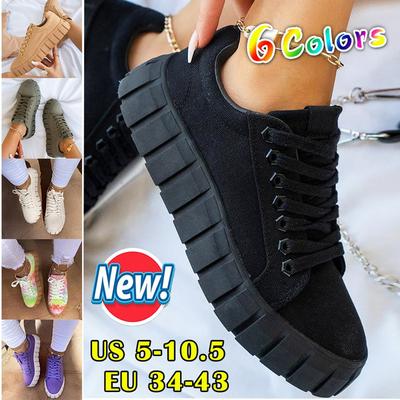 Moda damska obuwie studenckie okrągłe Toe sznurowane zamszowe platformy płótno w stylu sepii głęboki dekolt lekkie tenisówki trampki damskie trampki