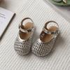Summer Girl's Sandals Braided Hollow-out Sliver Beige Kids Sliders Versatile Minimalist Shallow Trendy  Childern Shoes 22-33