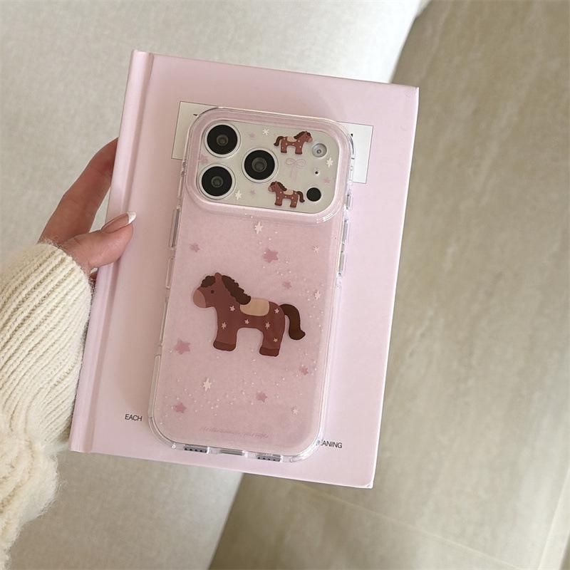 

Pink Star Horse iPhone 17/16 Pro Max/15 Pro Case - New Style iPhone 15 Pro Max