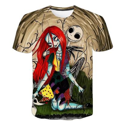 Halloween Skull Graphic Men's T-shirts Harajuku Hip Hop Streetwear Short Sleeve Loose Top