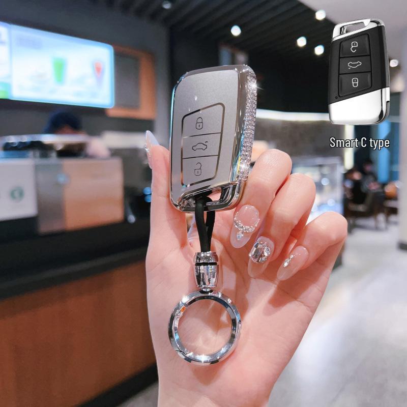 Volkswagen Key Case: Compatible with Lavida, Sagitar, Passat, Magotan, Tan Yue, Golf, Bora. Protective Shell with Buckle Bag.