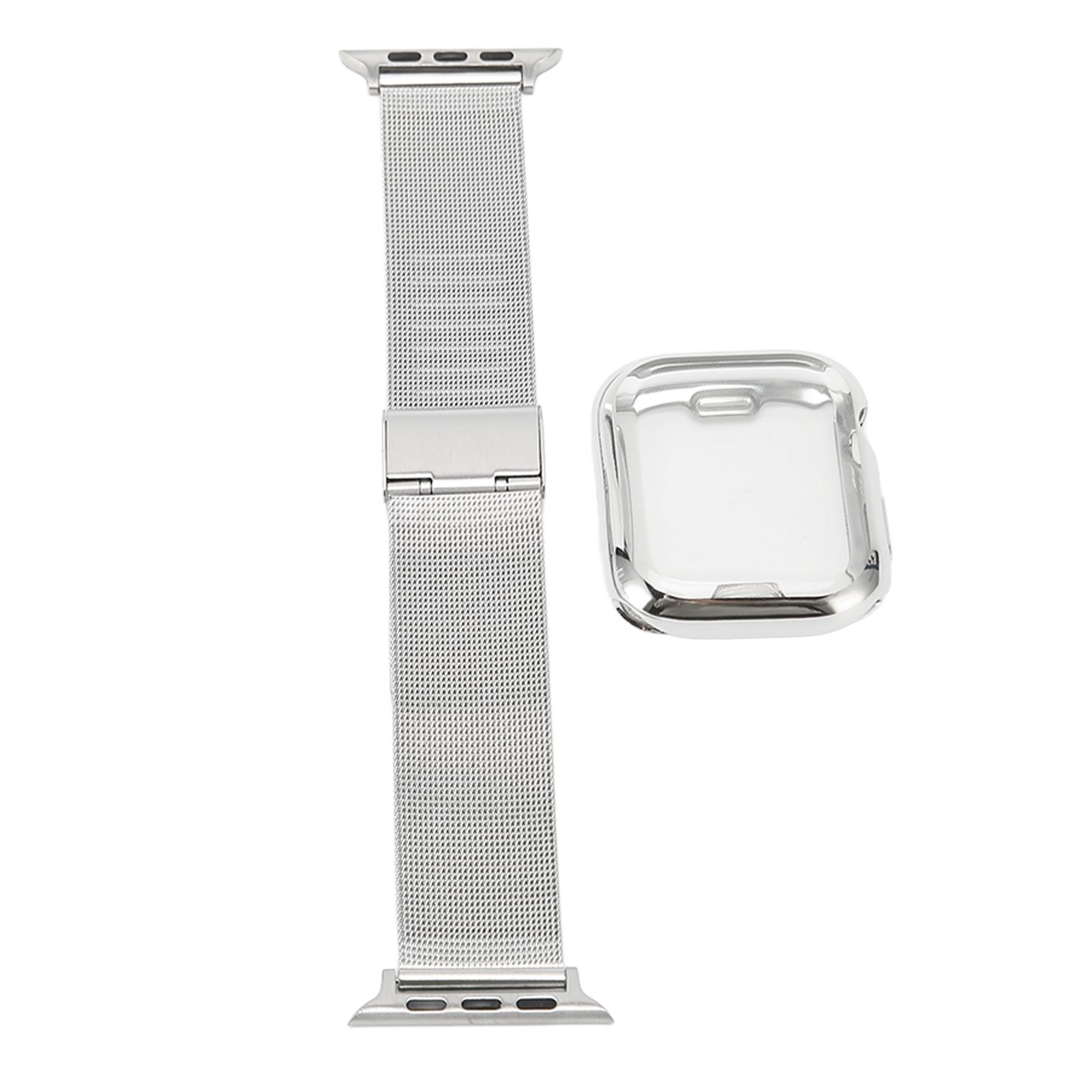 

Watch Band Strap Scratch Proof 40mm Band 45mm Watch Protective Case Replacement Accessory Fit for IWatch 45mm серебряный