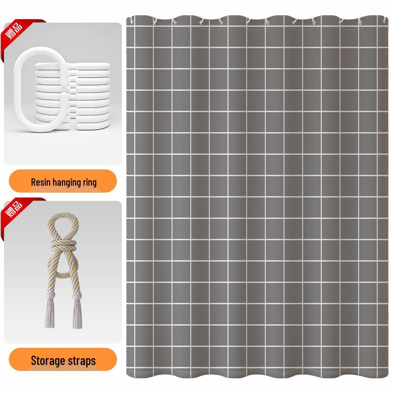 Waterproof Mildew-Proof Summer Shower Curtain with Privacy, Machine Washable