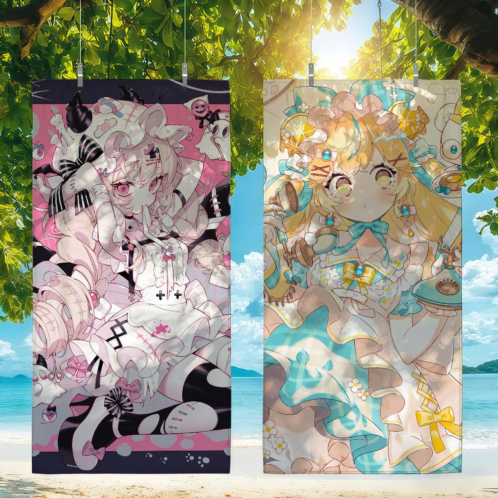 Sweet Kawaii Candy Girls Towel For Swim Yoga Gym Quick Drying Soft and skin-friendly Beach Towels All-Season