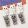 Soft and Adorable 3D Cat Headwear Captivating Cartoon Cat Half Hole Adornment Cartoon Cat Earring Necklace Pendant