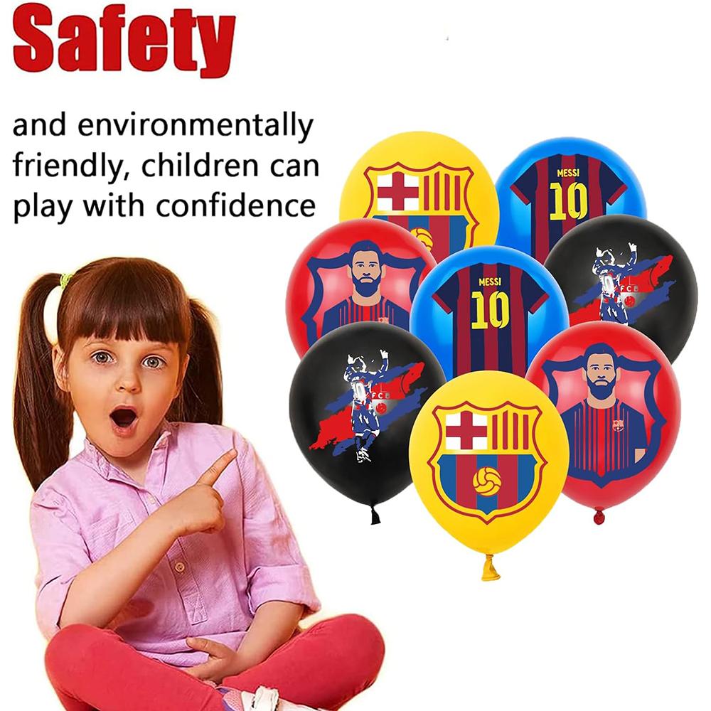 30pcs Barcelona Messi Football Party Included a Banner Cake Toppers Balloons