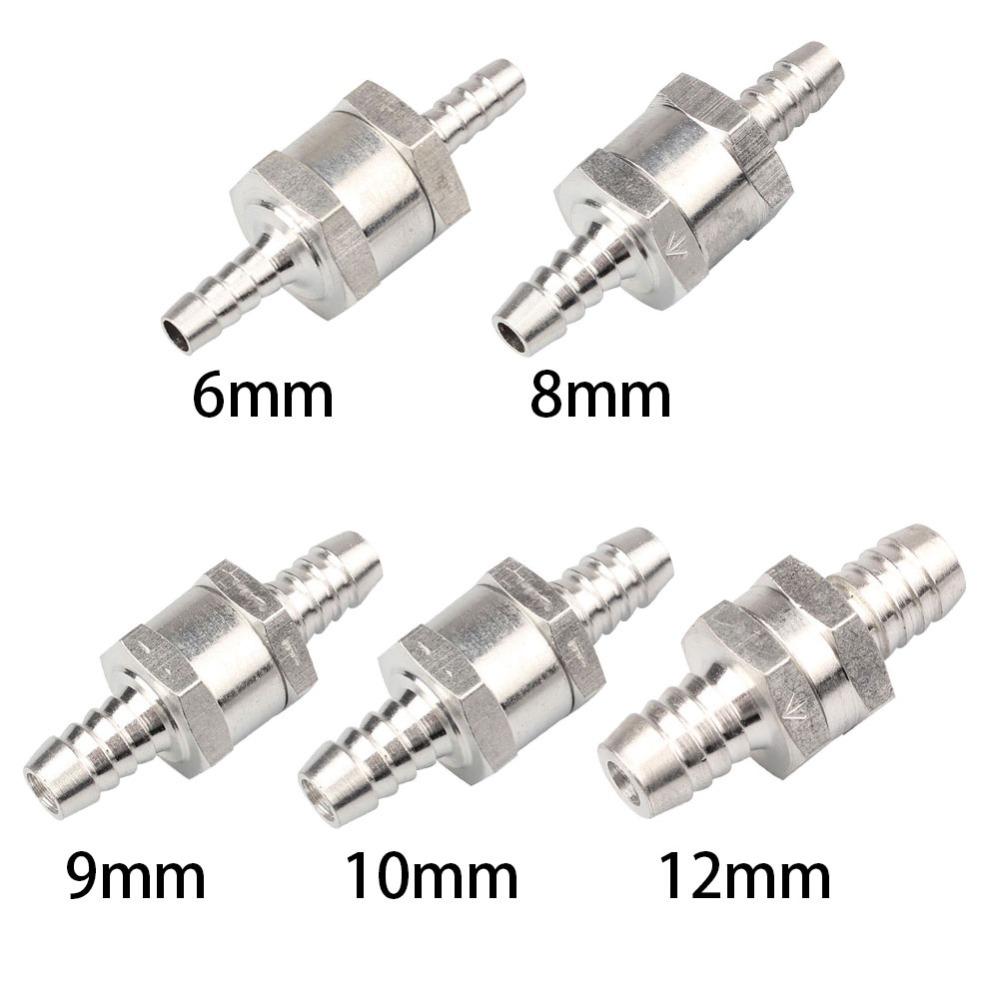One Way 6/8/10/12/14/16mm 6 Size Valves Aluminium Alloy Fuel Non Return Check Valve One Way Fit Carburettor Wholesale Price
