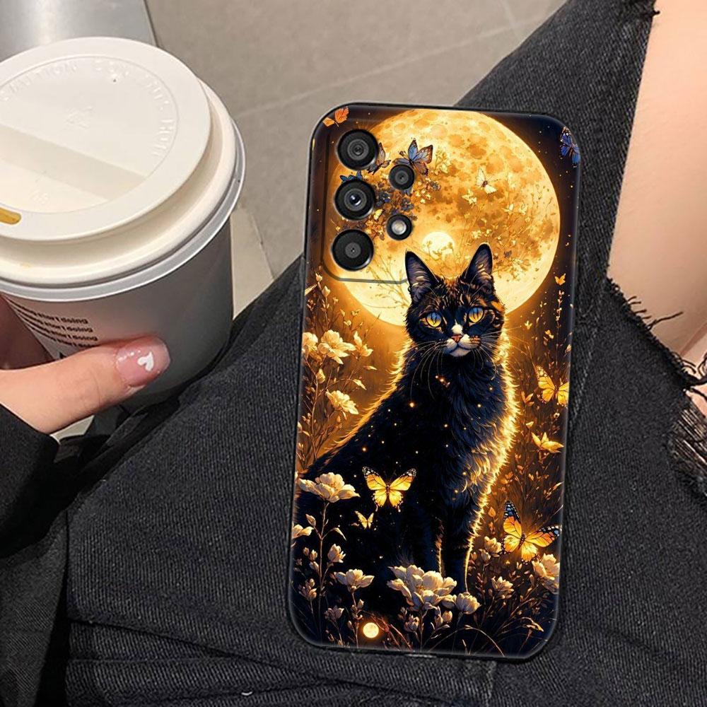 Black Cat Staring Eye Phone Case For Samsung Galaxy A72 A71 A55 A54 A53 A52 A42 A35 A34 A33 A32 A23 A22 A21S A20S A14 Case Funda