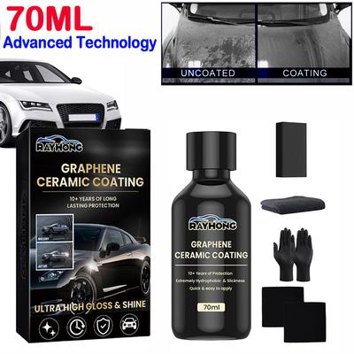 70ml Graphene Ceramic Coating UV Glow Car Paint Care Anti Scratch Hydrophobic Paint Protection Graphene Glass Plated Car Polish