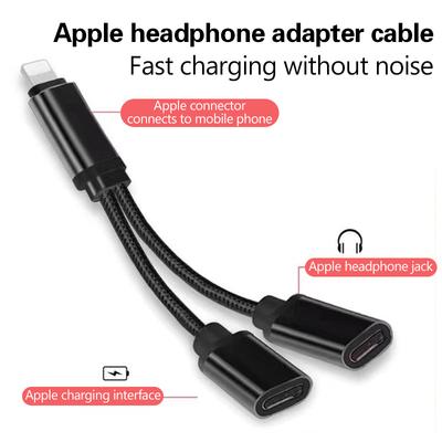 Audio Cable Charging 2 In 1 For Iphone14 13 12 11 Pro Max X 8 Accesorios Charging Cable Headphone Audio Aux Adapter Charger
