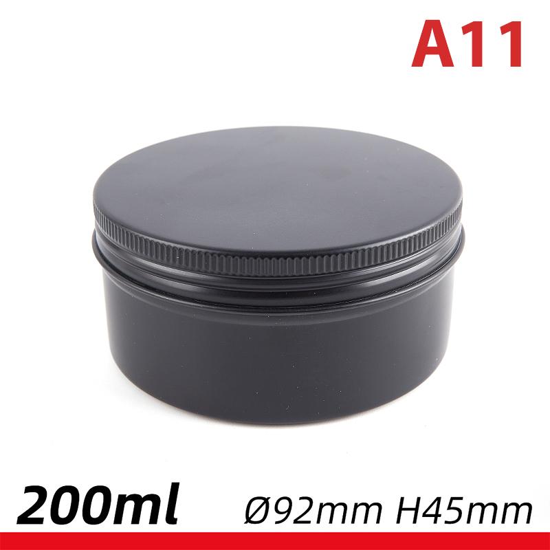 15-250ml Black Aluminum Cans Round Tin Box with Lid Metal Pill Cans Cream Ointment Jars Storage Container for Balm Wax Cosmetics