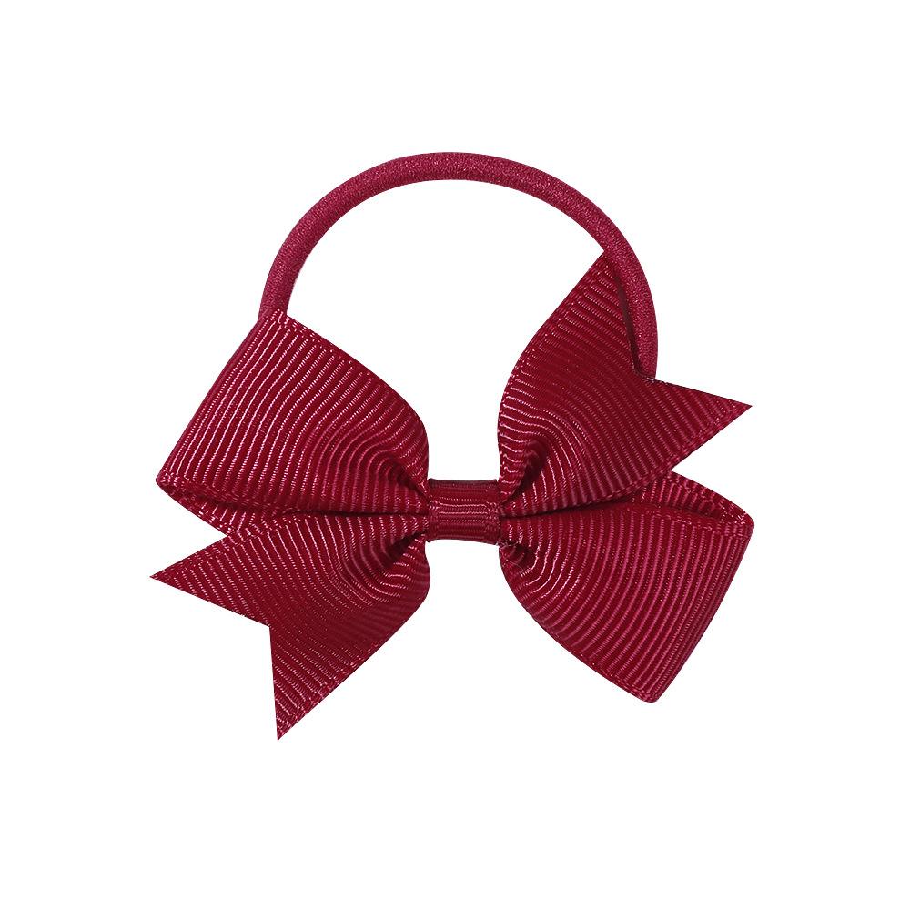 Children'S Versatile Xiaoqi Small Bow Solid Color Rubber Band Hair Band Baby Headgear Girls Hair Accessories 028