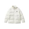 Solid Color Zipper Stand Collar Long Sleeve Puffer Jacket Men Outerwear White L321M168-00PS