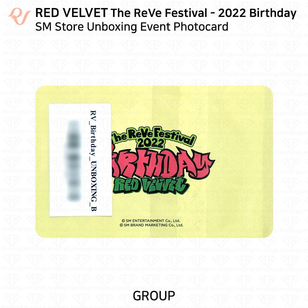 Red Velvet Carte photo d'anniversaire du Reve Festival 2022 POB KT4 AM MS MP SM SW KPOP