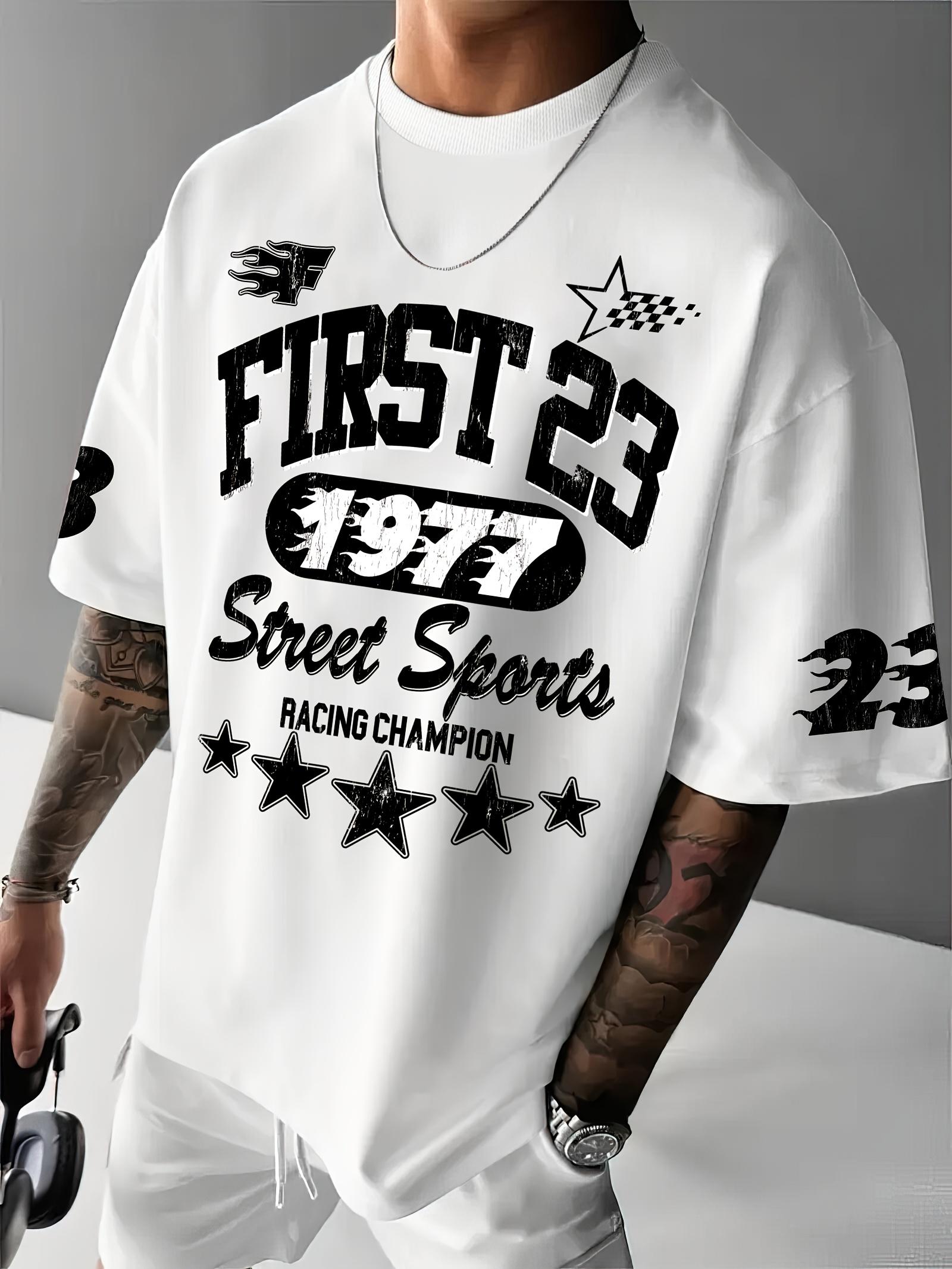 

Summer 1977 Graphic Print Casual Short Sleeve Sports Women s T-shirt Unisex Casual Daily Wear Summer Men s Racing T-shirt S