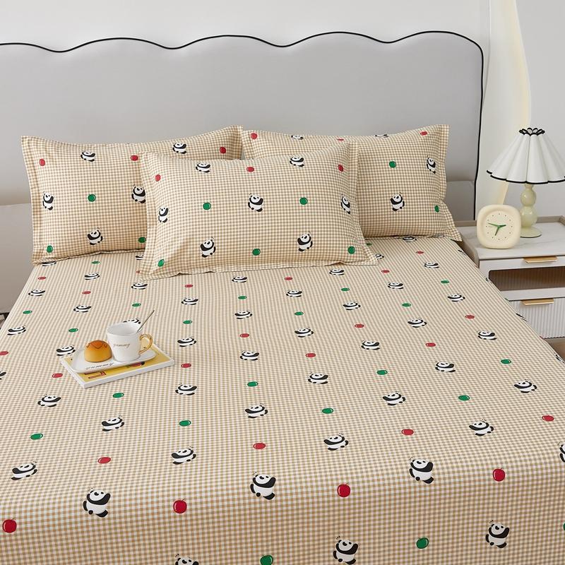 Cearșaf de pat 100% bumbac, animale din desene animate, câine, pisică, imprimat, cearșaf dublu, king-size, pentru fete, băieți, copii, un singur pat Queen