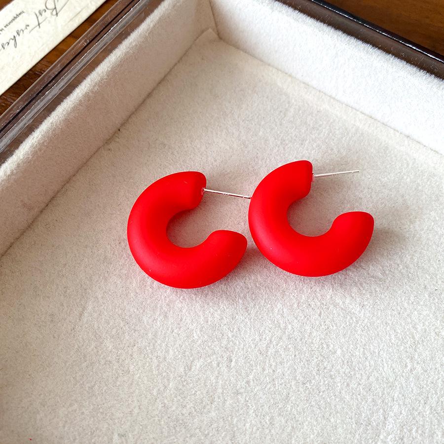 Silberne Nadel Tropfenöl Rote Perlen Ohrstecker - Eleganter & Vielseitiger Schmuck für Damen