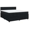 Box Spring Bed with Mattress Black 180x200 Cm Velvet