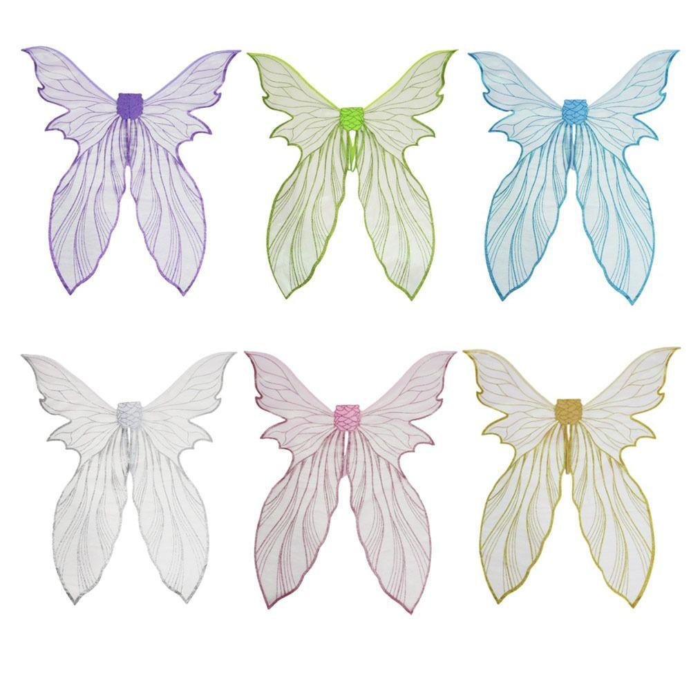 Magical Mermaid Fairy Wings With Stickers Colorful Butterfly Costume Wings Headpiece Cicada Wing for Women Girls