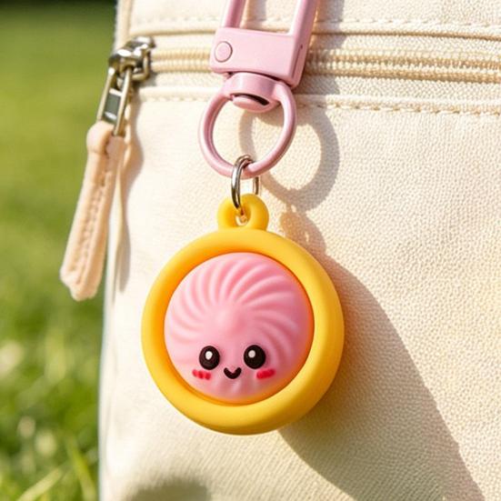 Mini Dumpling Keychain Pendant 6/8/10Pcs, Soft Cartoon Snack Accessories for Backpacks Keys Bags Office Lanyards