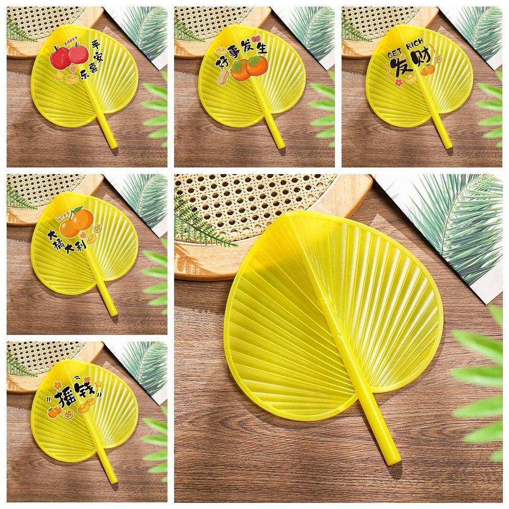 

Yellow Shaking Fan Plastic Cartoon Blessing Fan New Hand Fan