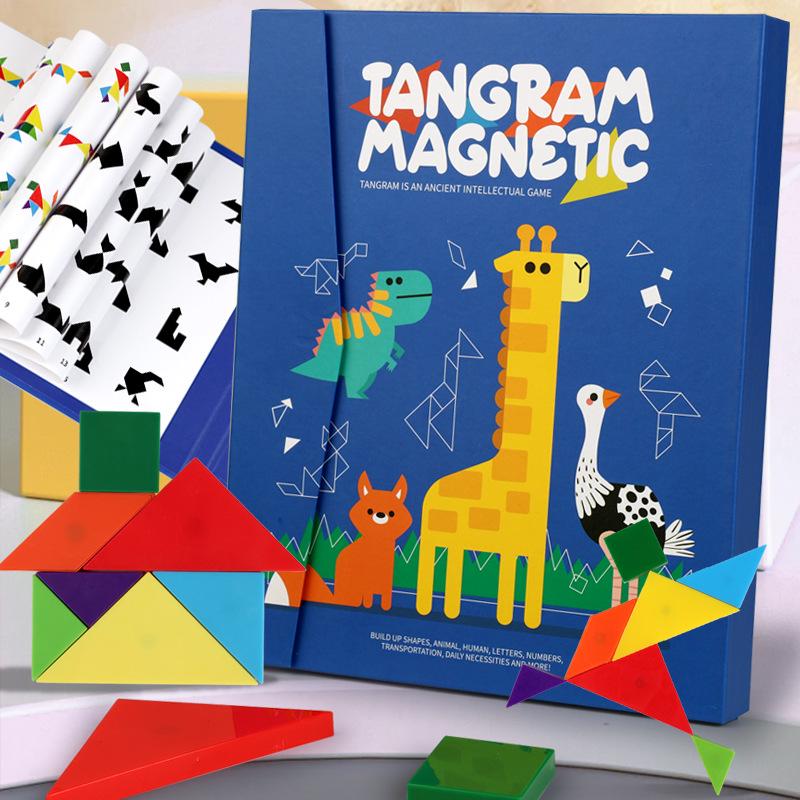 Cross-Border Magnetic Tangram Puzzle: First Grade Educational Toy for Early Learning and Teaching Aid