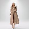 Women's Solid Fashion Casual Hooded Thickened And Extended Knee-Length Extra-Long Zipper Winter Warm Cotton Coat Down Jacket