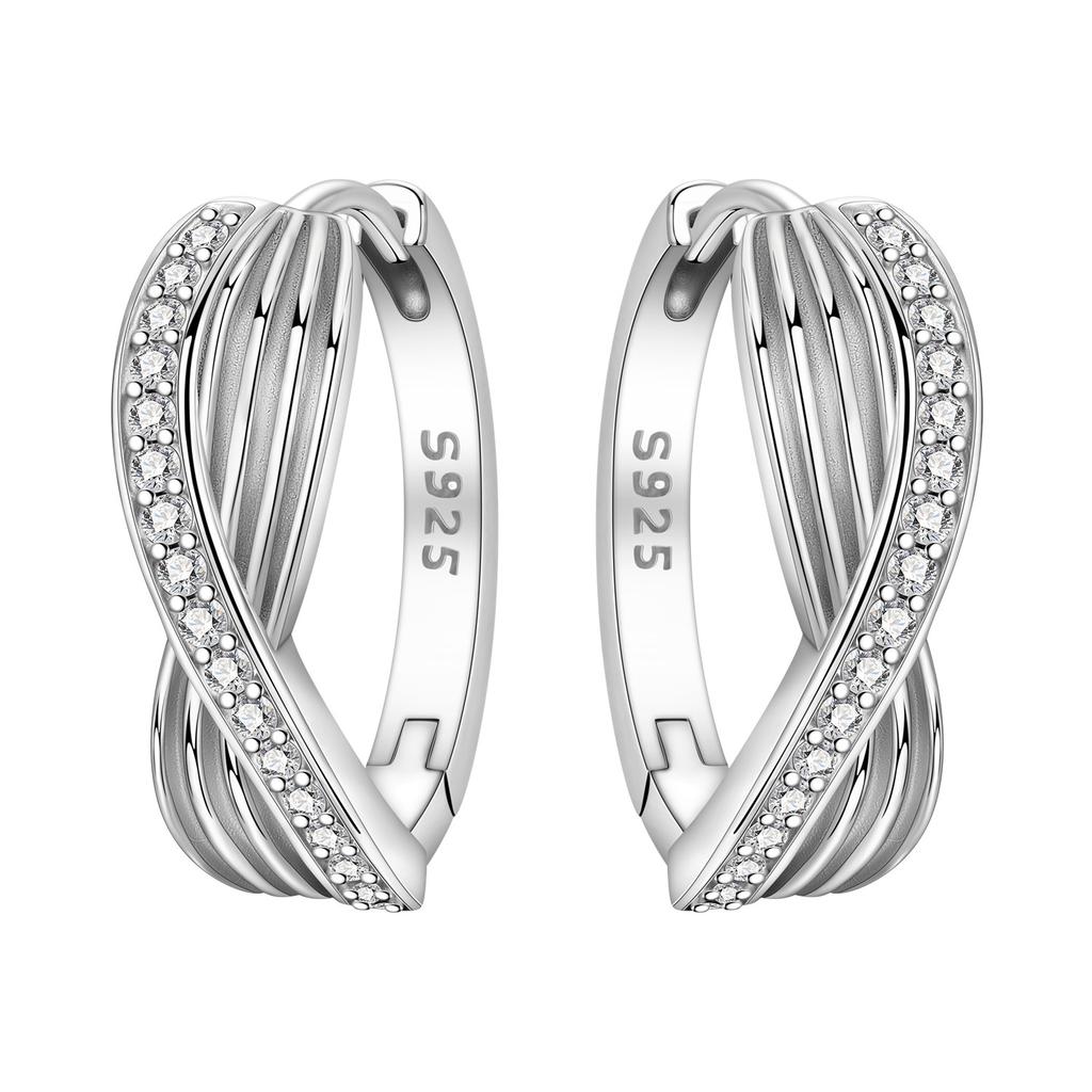 925 Silver Retro Grass Pattern Earrings Jewelry Versatile Hoop Earrings For Women Jewelry Birthday Party Fine Gifts