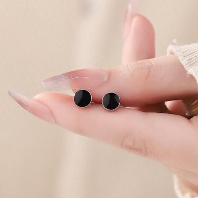 Cercei simpli cu șurub cu mantra de șase silabe pentru femei, cercei versatili high-end cu design de nișă