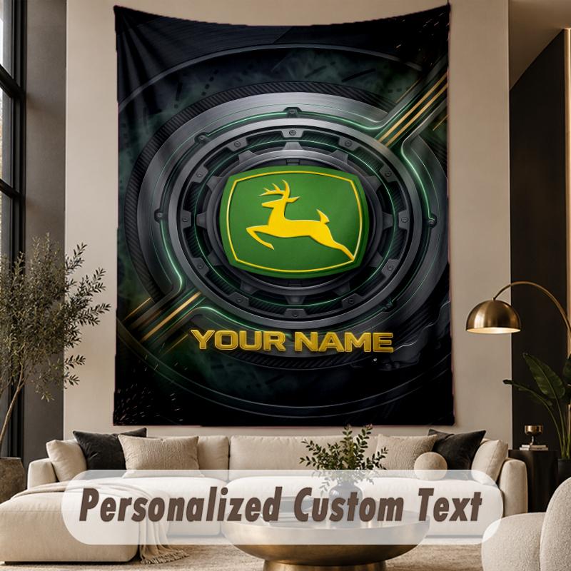 Benutzerdefinierte Text Tapisserie John Deere Druck Wandteppich Innen Wohnzimmer Wanddekoration