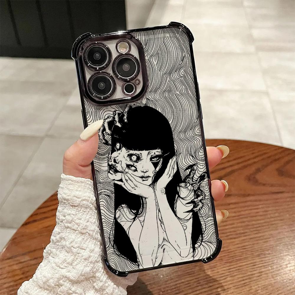 

Junji Ito Horror Hot Plating Phone Case For iPhone 17 16e 16 15 14 13 12 11 Pro Max X XR XSMax 7 8 Mini Air Plus Anti-Fall iPhone 16 ProMax
