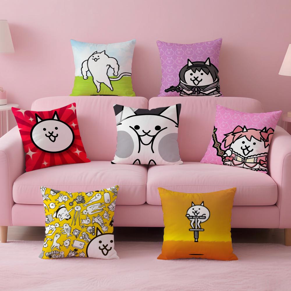 TD Cartoon Game The Battle CatsC Cushion Cover Pillow Case Soft Skin Friendly Fabric Concealed Zipper