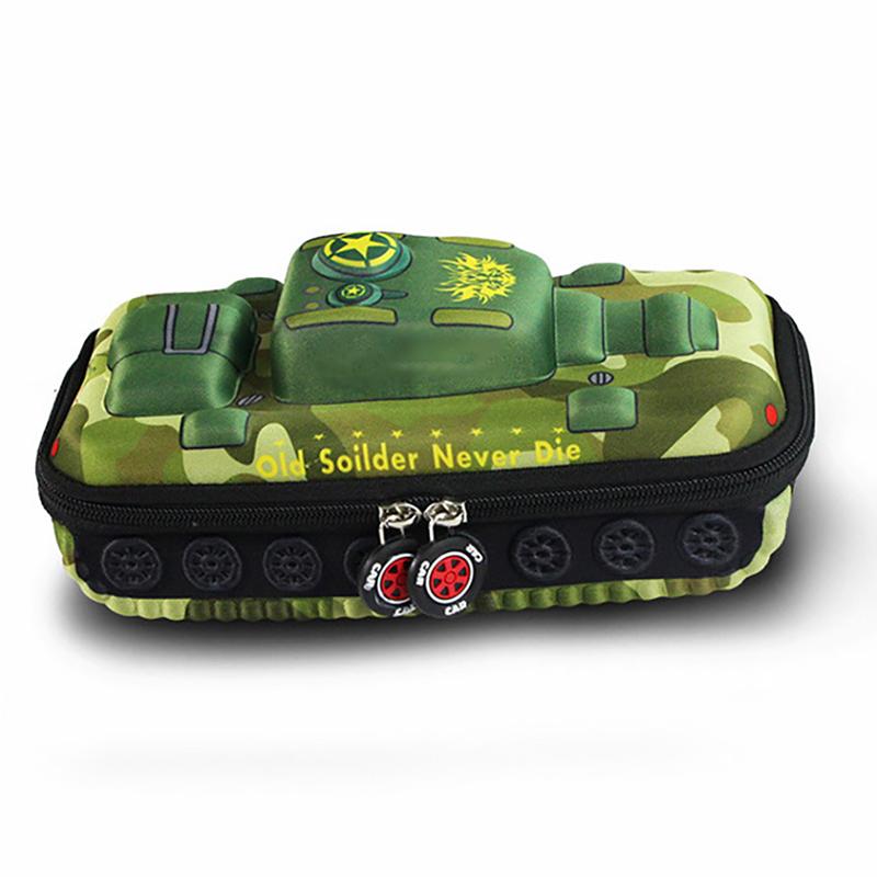 Tank Creative Boys And Girls Simple Pencil Bag Eva Pen Bag Multi-Function Large Capacity Cool 3D Pencil Case