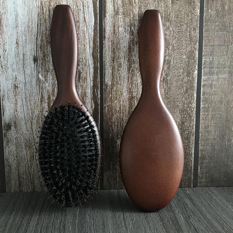 Comfortable Beech Wood Boar Bristle Air Cushion Comb with High Elasticity Massage Airbag
