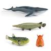 Plastic Colorful Ocean Animal Models Featuring Blue Whale Alligator Gar Pufferfish Octopus And