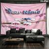 Diddl Custom Name Wall Tapestry Aesthetic Wall Hanging Printed Fabric Blanket Decorative Tapestries for Bedroom Living Room Home Decor