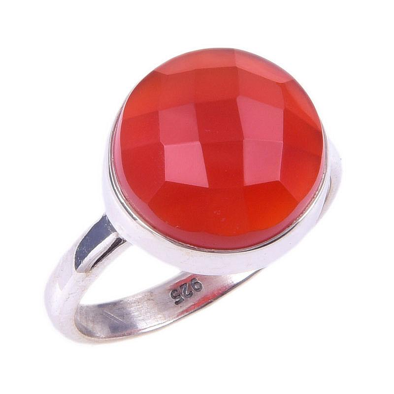 Natural Carnelian Gemstone Handmade 925 Solid Sterling Silver Ring Size 7 V8z72