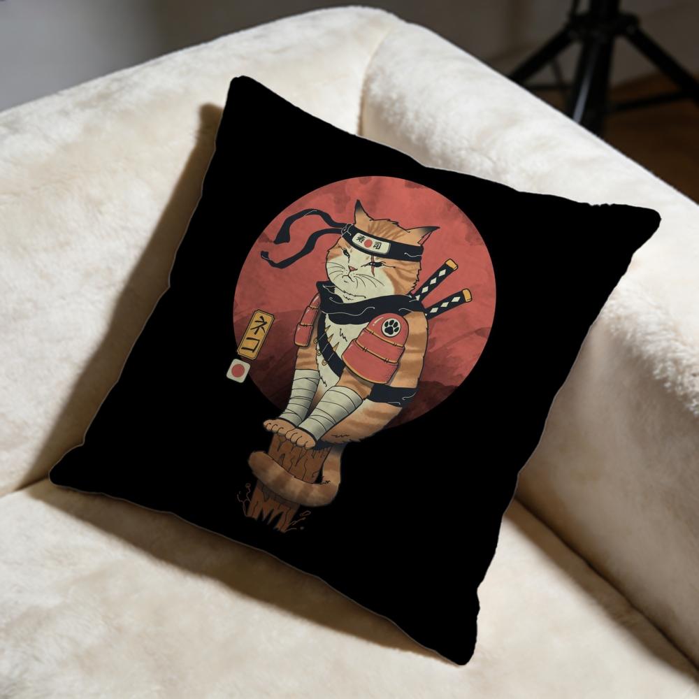 Japanese Style Cat Cushion Cover Soft Decorative Pillow Case Suitable for Bedroom Sofa Car Travel Use