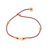 Vintage Red String Bracelet with Mobius & Lucky Fortune Coin Charm, Handmade Braided Rope Charm Bracelet for Good Luck