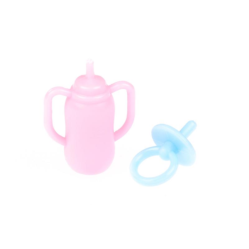 9Pcs/Set Mini Doll Pacifier Baby Tableware Set Play House Supplies Dummy Nipples For Dolls Kids Toy Baby Pacifier Accessories