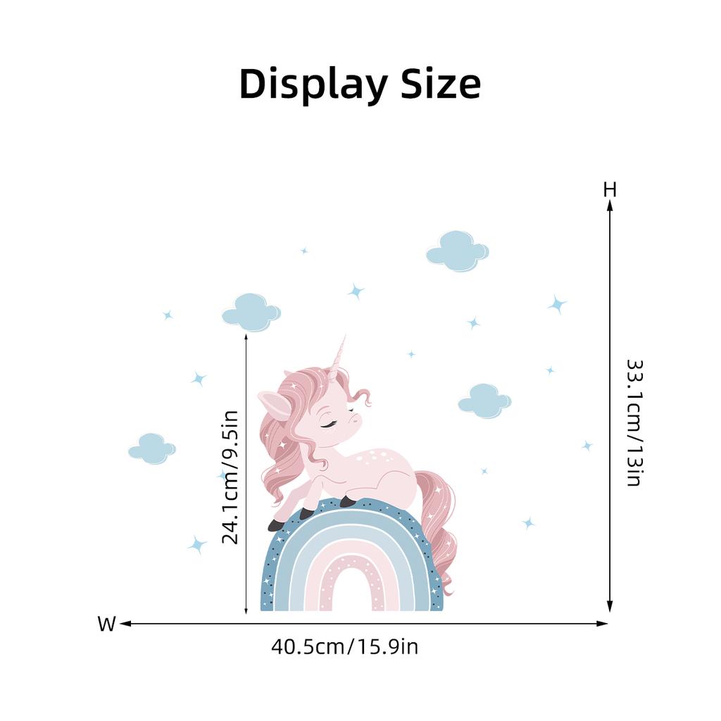 Cartoon Cute Rainbow Cloud Unicorn Glow Wall Stickers Decoration for Bedroom Girls Gift Home Decore Living Room Wall Decals