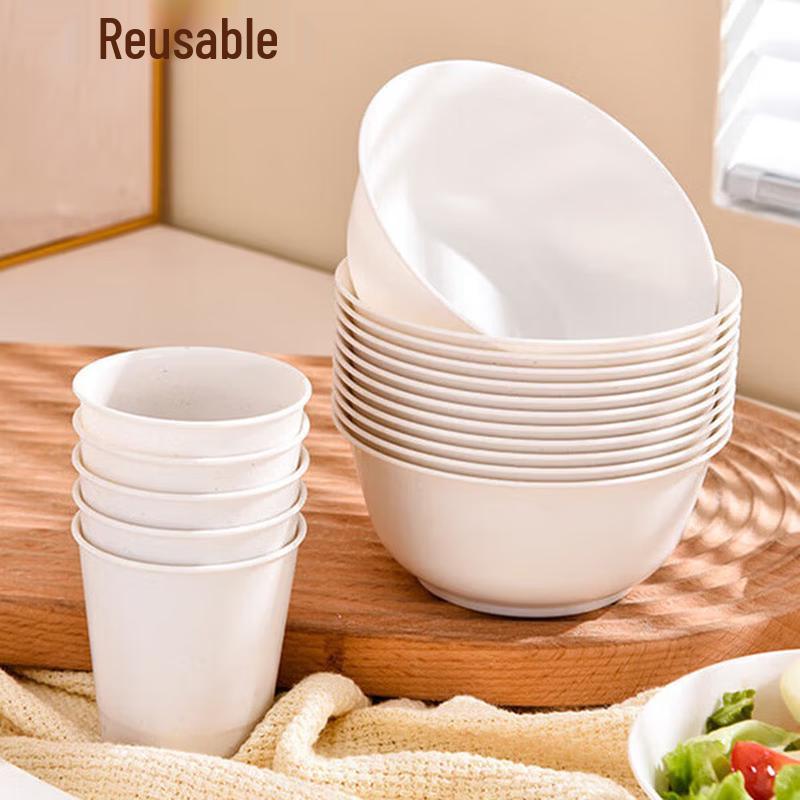 Jie Ri Bang Wheat Straw Tableware 7-Piece Set (10-Pack)