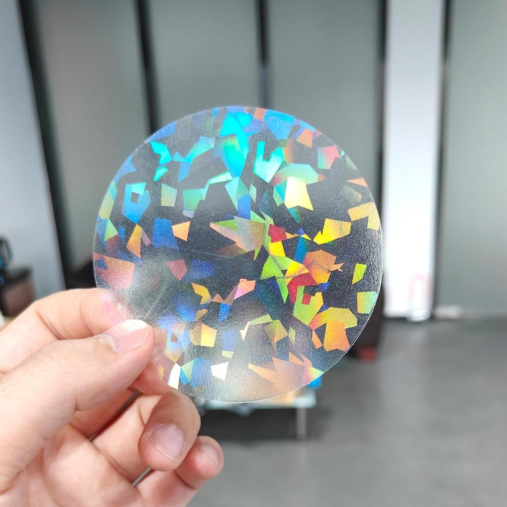 Holographic Window Decals for Bird Strikes - Glass Reminder Anti-Collision Self-Adhesive Stickers - Avoid Birds Hitting Windows, Circle, 25 Pieces