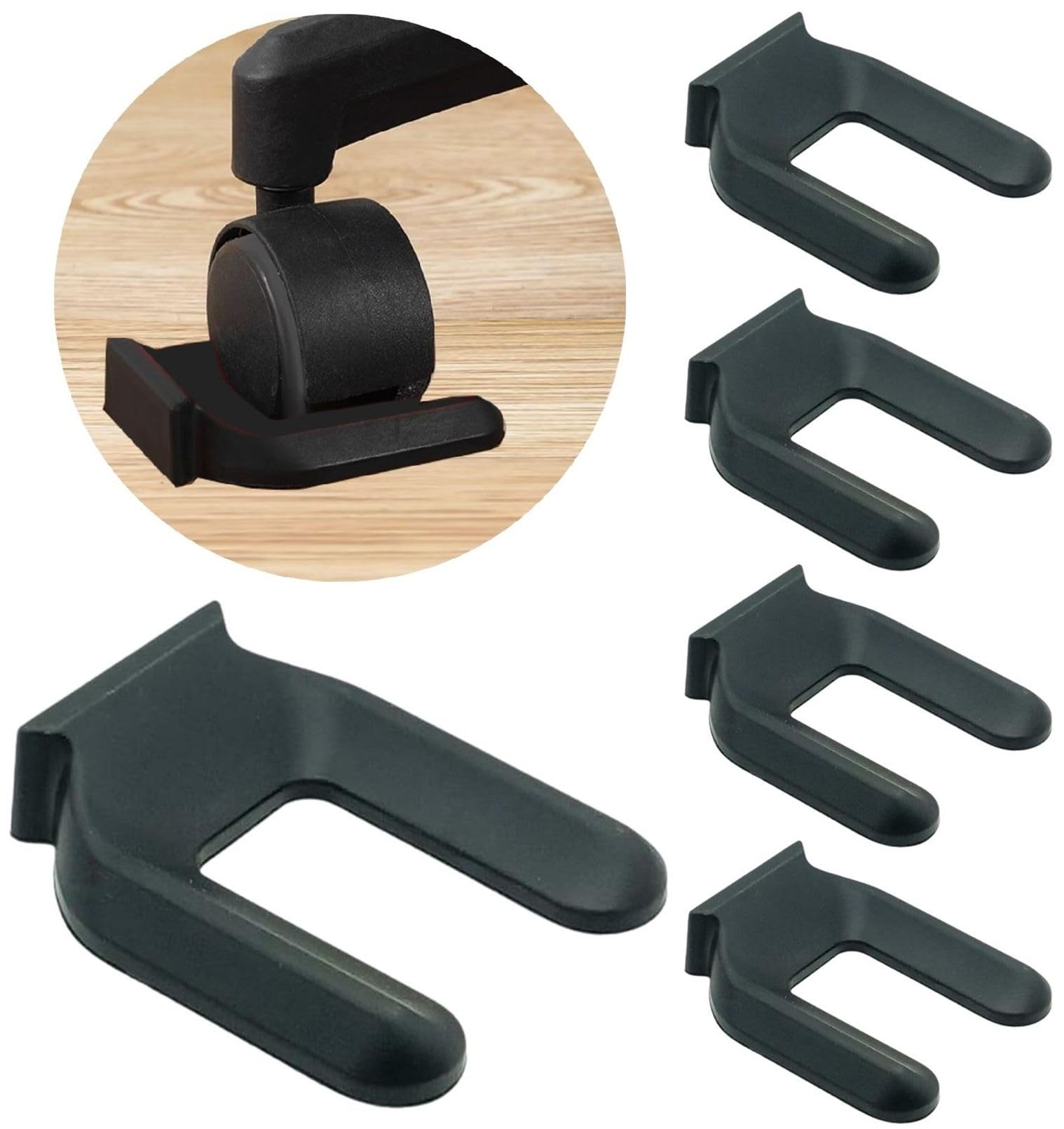 

Caster Wheel Caster Easy to Attach and Set of 5 [GJTr] Stopper, Chock, Fixing, Detach, Rubber, (Medium)