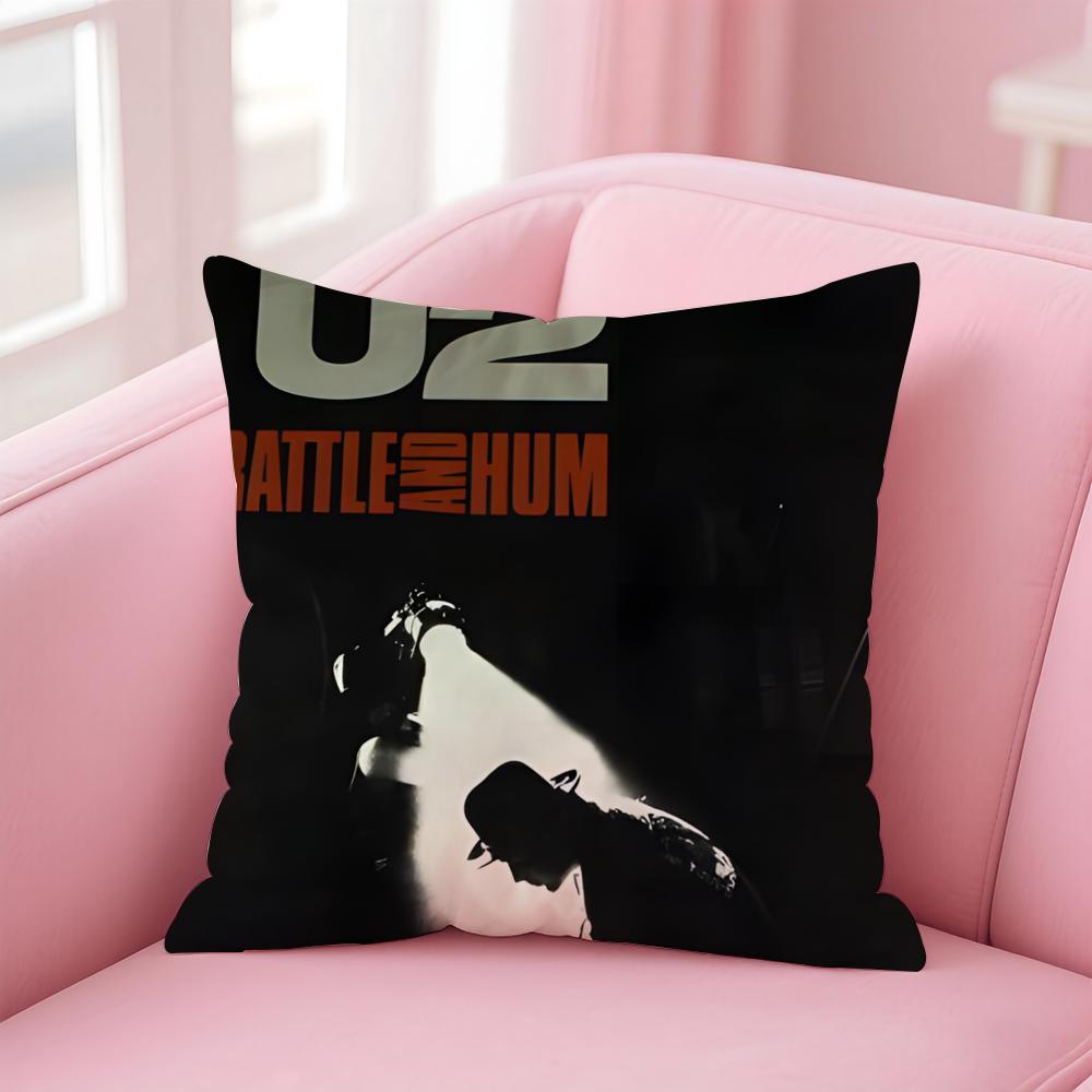 Irish rock Innovative Grandiose Provocative UU2S band Cushion Cover Pillow Case Soft Friendly Fabric  Concealed Zipper