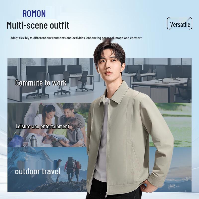 ROMON Men's Business Casual Spring Autumn Jacket