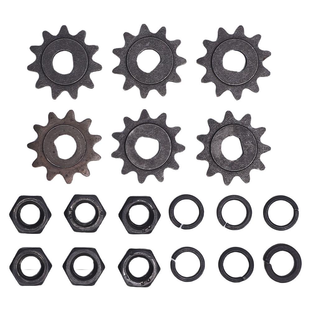 6 Sets 25H 11T Motor Chain Sprocket Inner 10mm Front Sprocket Set for Motorcycle 25H Chain Sprocket