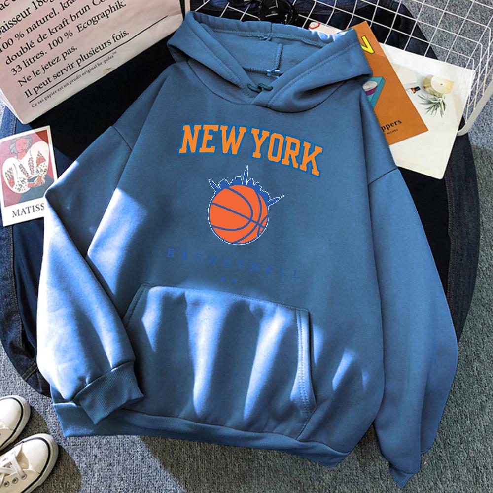 New York Basketball Street Hip Hop Hoody Damen Übergroße Tasche Streetwear Hip Hop Casual Hoodie Weiches Fleece Lose Damen Hoody