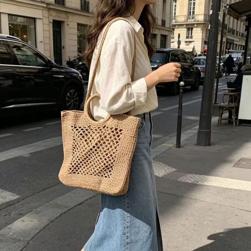 Kairui 2026 Retro Woven Round Handbag
