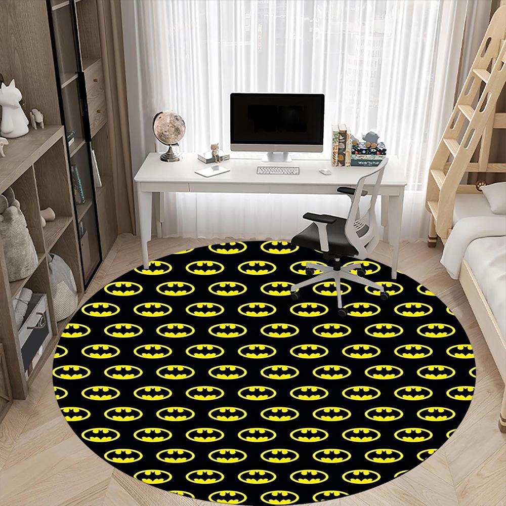 1pc Batman Office Round Area Rug, Under Office Chairs Bedroom Living Room Home Decor, Room Deco, Available in Various Sizes101